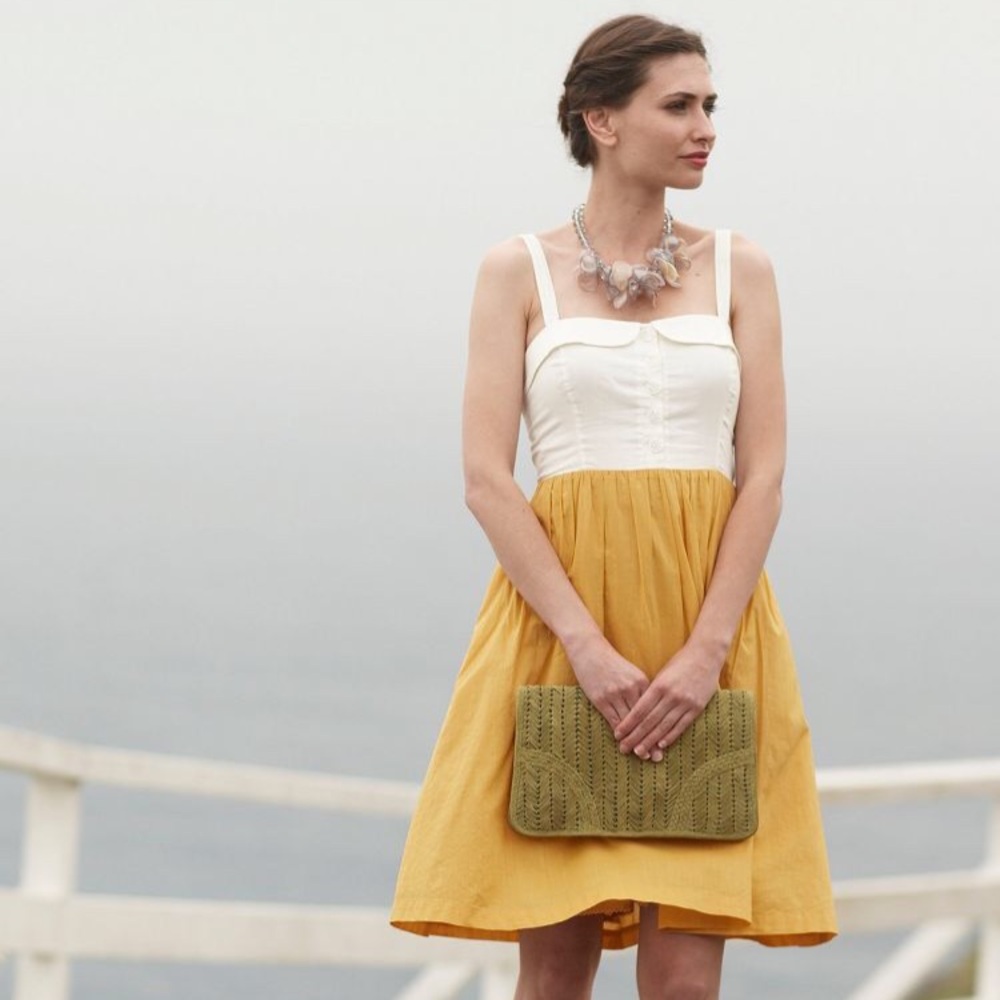 Anthro Maeve Vappu Dress in Yellow/Mustard - 2